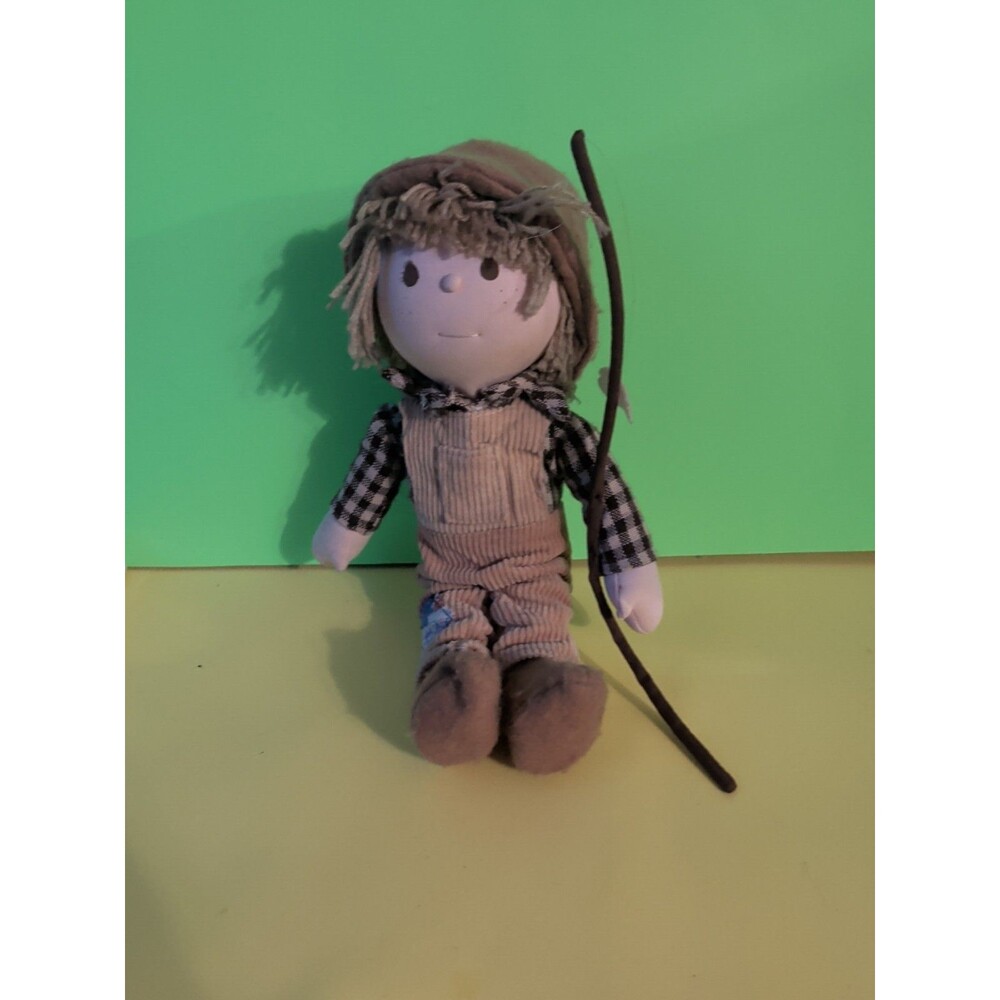Vintage WOODROW Fisherman Plush Doll 1982 Applause 13" Knickerbocker